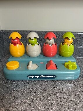 Tolo Pop Up Dinosaurs Shape Sorter Toy - Colorful Egg Dino Set